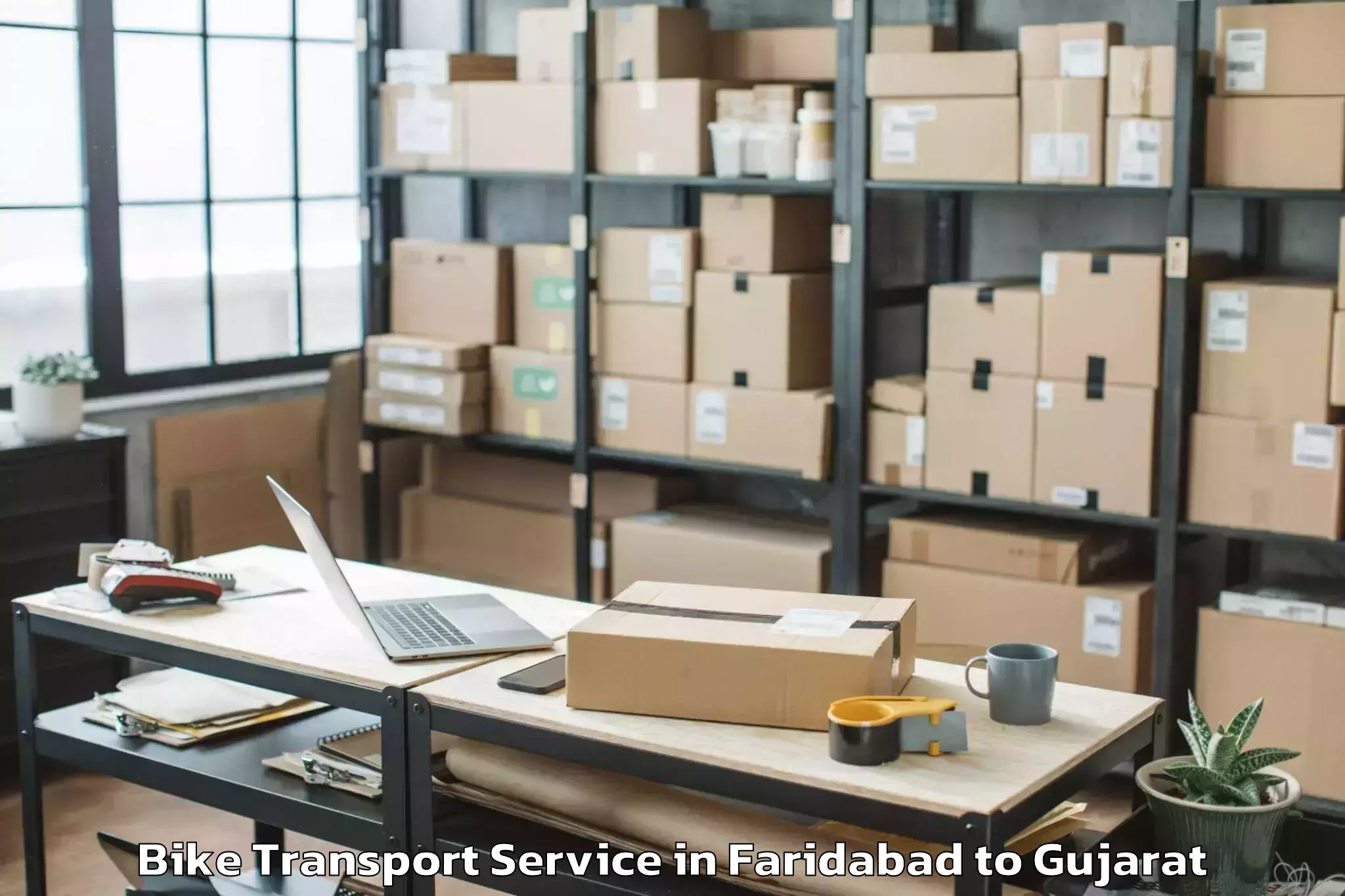 Book Faridabad to Mangrol Bike Transport